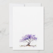 Invitation Aquarelle Lilac Fête des mariées Arbre Jacaranda (Dos)