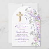 Invitation Aquarelle Lilac Fleurs Arch Confirmation (Devant)