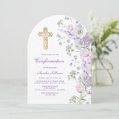 Invitation Aquarelle Lilac Fleurs Arch Confirmation (Debout devant)