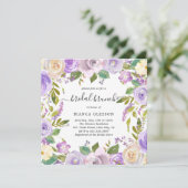 Invitation Aquarelle Lilac Floral Élégant Brunch nuptial (Debout devant)