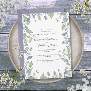 Invitation Aquarelle Lilac Floral Fiançailles