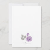 Invitation Aquarelle Lilac Roses Baby shower romantique Invit (Dos)