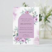 Invitation Aquarelle Lilac Roses Mariage Pois (Debout devant)