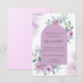 Invitation Aquarelle Lilac Roses Mariage Pois (Devant / Derrière)