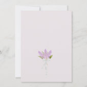 Invitation Aquarelle Lilacs Bouquet Rustique Boho Mariage (Dos)
