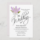 Invitation Aquarelle Lilacs Bouquet Rustique Boho Mariage (Devant / Derrière)