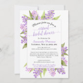 Invitation Aquarelle Lilacs Floral Fête des mariées virtuelle (Devant)