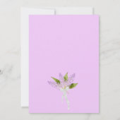 Invitation Aquarelle Lilacs Mariage Parade / Réception (Dos)