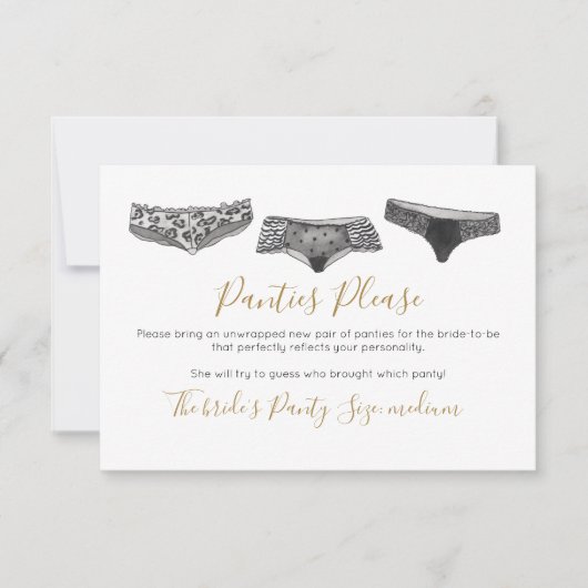 Invitation Aquarelle Lingerie Douche Fête des mariées (Devant)