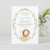 Invitation Aquarelle Lion Prince Baby Boy Bautismo (Debout devant)