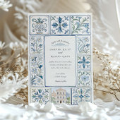 Invitation Aquarelle Lisbonne Peint à la main Azulejos Mariag