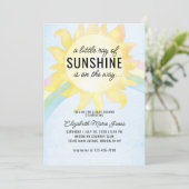Invitation Aquarelle Little Ray de Sunshine Sky Baby shower (Debout devant)