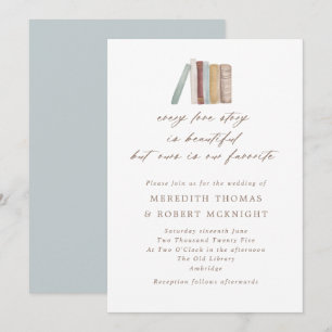 Invitation Aquarelle livre chaque Mariage d'histoire d'amour