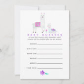 Invitation Aquarelle Llama thème Baby shower Guesser Jeu (Devant)