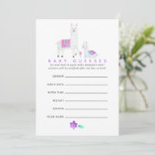 Invitation Aquarelle Llama thème Baby shower Guesser Jeu (Debout devant)