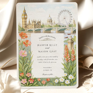 Invitation Aquarelle London Big Ben Mariage