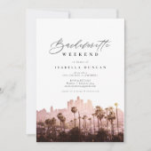 Invitation Aquarelle Los Angeles California Skyline Palm (Devant)