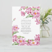 Invitation Aquarelle Lotus Flower Indian Célébration de la vi (Debout devant)