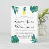 Invitation aquarelle Luau de l'ananas tropical (Debout devant)