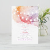 Invitation aquarelle lumières à cordes élégant dîner de répét (Debout devant)