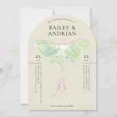 Invitation Aquarelle Luna Moth Mariage (Devant)