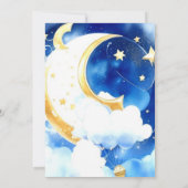 Invitation Aquarelle Lune et Baby shower étoiles (Dos)