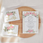 Invitation Aquarelle Lush Blush rose Mariage Floral