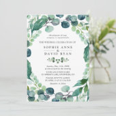 Invitation Aquarelle luxuriante Eucalyptus Mariage de verdure (Debout devant)