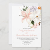 Invitation Aquarelle Lys, Peonies, Magnolias (Devant)