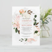 Invitation Aquarelle Lys, Roses, Peonies, Magnolias (Debout devant)