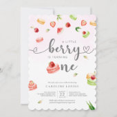Invitation Aquarelle Macarons Little Berry Baby shower Invit (Devant)
