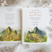 Invitation Aquarelle Machu Picchu Pérou Mariage