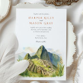 Invitation Aquarelle Machu Picchu Pérou Mariage