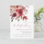 Invitation Aquarelle Magenta & Blush Fête des mariées florale (Debout devant)