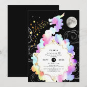 Invitation Aquarelle Magie Dragon Anniversaire (Devant / Derrière)