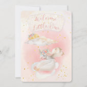 Invitation Aquarelle magique Baby shower Unicorne rose (Devant)