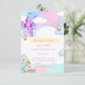 Invitation Aquarelle magique Château Unicorn fête d'anniversa (Debout devant)