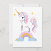 Invitation Aquarelle Magique Couleur arc-en-ciel unicorne ann (Dos)