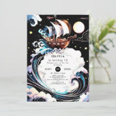 Invitation Aquarelle Magique Matey Pirate Anniversaire (Debout devant)