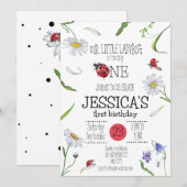 Invitation Aquarelle magique mignonne 1er anniversaire fille (Devant / Derrière)