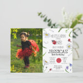 Invitation Aquarelle magique mignonne 1er anniversaire fille (Debout devant)