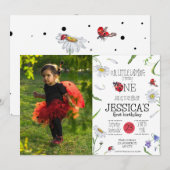 Invitation Aquarelle magique mignonne 1er anniversaire fille (Devant / Derrière)