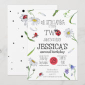 Invitation Aquarelle magique mignonne 2e anniversaire fille L (Devant / Derrière)