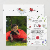 Invitation Aquarelle magique mignonne 2e anniversaire fille L (Devant / Derrière)