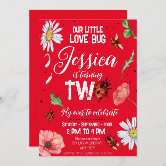 Invitation Aquarelle magique mignonne fille d'anniversaire (Devant / Derrière)