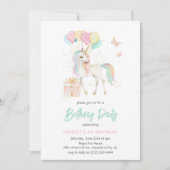 Invitation Aquarelle Magique Unicorne N'importe quel âge Anni (Devant)