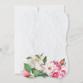 Invitation Aquarelle Magnolia Fleurs Mariage (Dos)