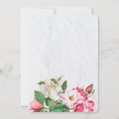 Invitation Aquarelle Magnolia Fleurs Mariage (Dos)