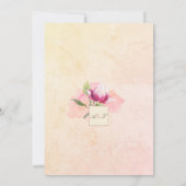 Invitation Aquarelle Magnolia Sunset Peach (Dos)