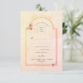 Invitation Aquarelle Magnolia Sunset Peach RSVP (Debout devant)